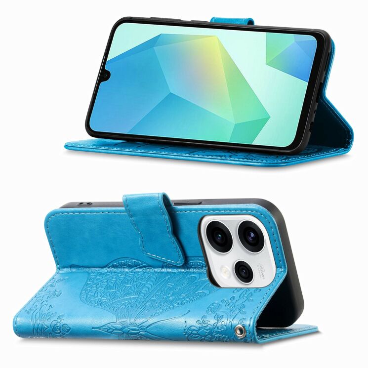 Чехол-книжка с рисунком UniCase Butterfly Pattern для OPPO Reno 15 - Blue: фото 2 из 9