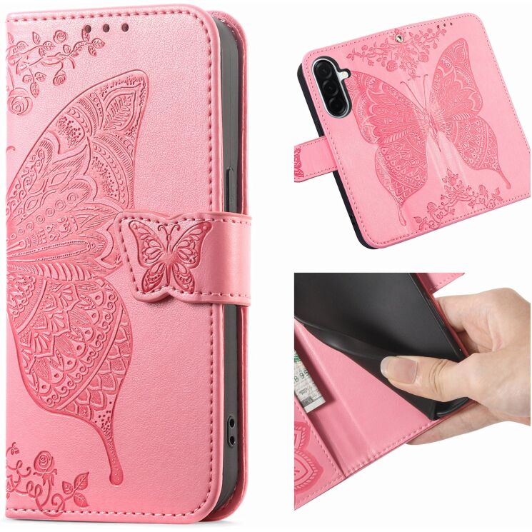 Чехол-книжка с рисунком UniCase Butterfly Pattern для Samsung Galaxy A27 (A276) - Pink: фото 2 из 8