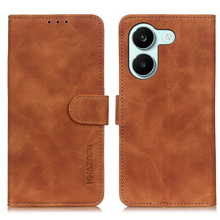 Чохол-книжка з застібкою KHAZNEH Retro Wallet для Xiaomi Poco X8 Pro - Brown: фото 1 з 8