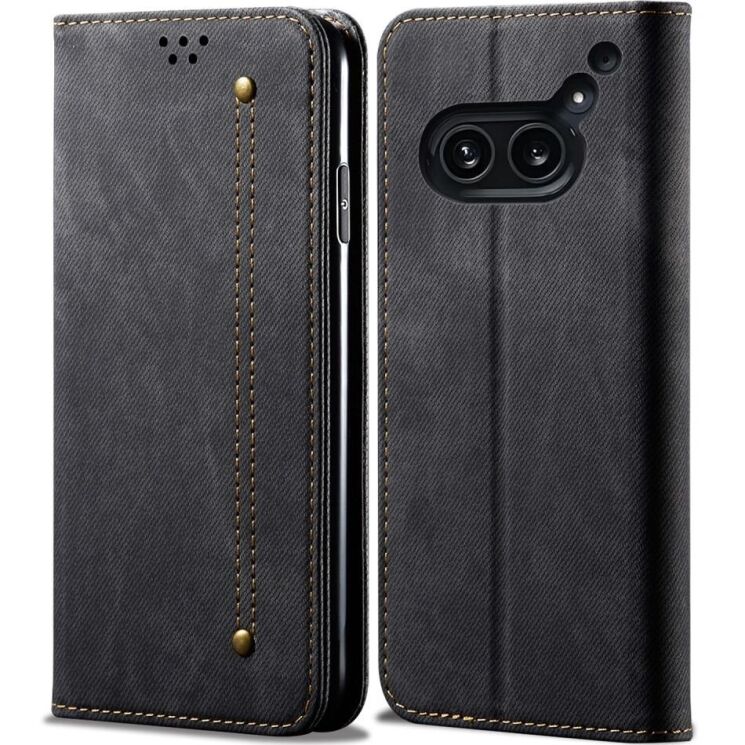 Чехол-книжка UniCase Jeans Wallet для Nothing Phone (2a) / Phone (2a) Plus - Black: фото 1 из 6