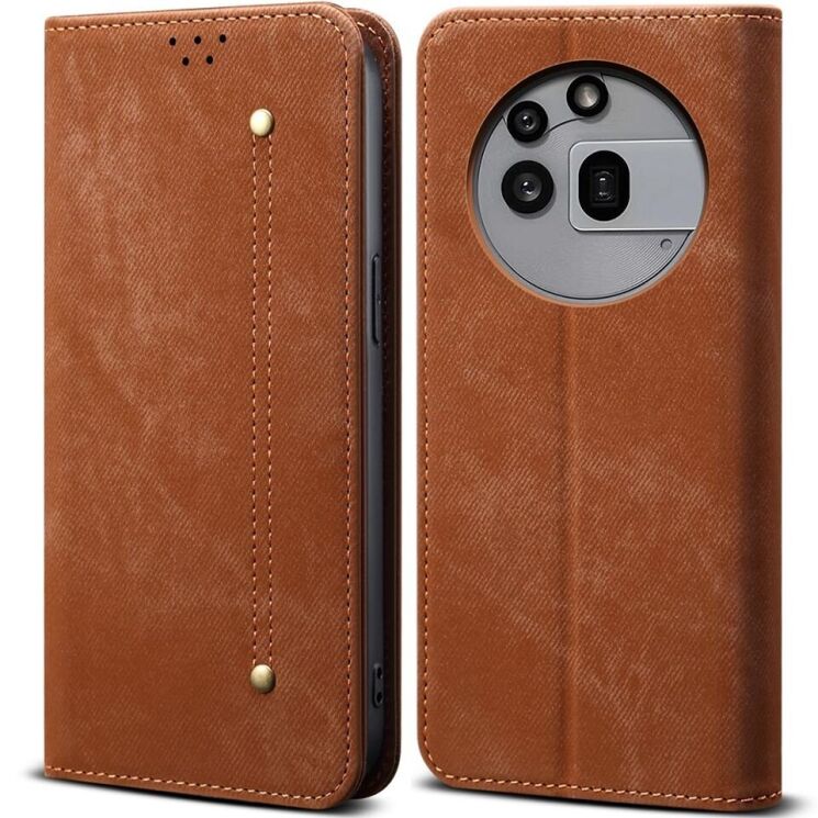 Чохол-книжка UniCase Jeans Wallet для Nothing Phone (3a) Pro - Coffee: фото 1 з 6