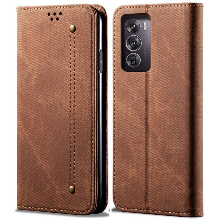 Чохол-книжка UniCase Jeans Wallet для OPPO Reno 12 - Coffee: фото 1 з 6