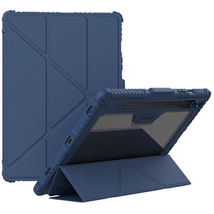 Чехол NILLKIN Bumper Leather Case Pro для Samsung Galaxy Tab S10 FE - Blue: фото 1 из 16