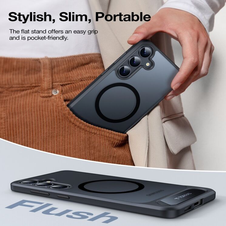 Чехол с подставкою TORRAS Ostand L1 (with MagSafe) для Samsung Galaxy S26 - Black: фото 7 из 8