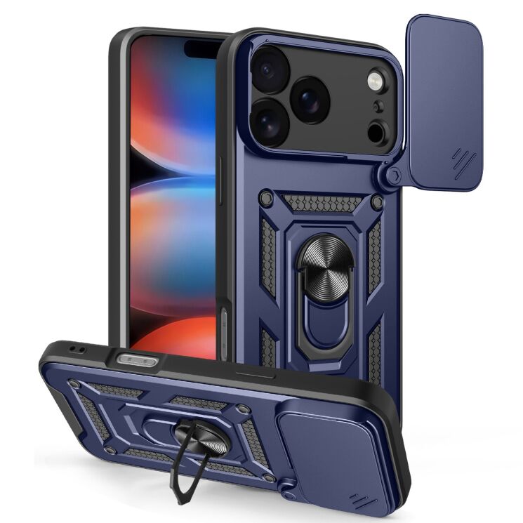 Чохол із захистом камери Deexe Armor Shield для iPhone 18 Pro Max / 17 Pro Max - Blue (423830L) Чохол із захистом камери Deexe Armor Shield для iPhone 18 Pro Max / 17 Pro Max - Blue: фото 1 з 9