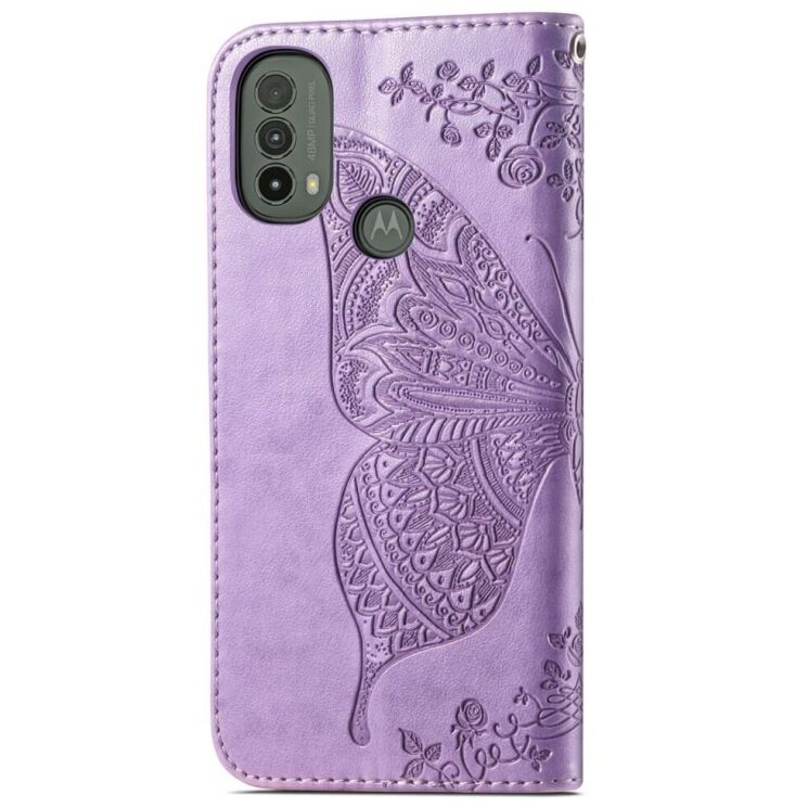 Чехол UniCase Butterfly Pattern для Motorola Moto E40 - Light Purple: фото 4 из 10