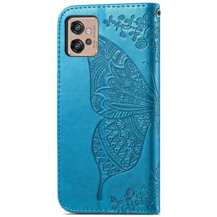 Чехол UniCase Butterfly Pattern для Motorola Moto G32 - Blue: фото 5 из 12