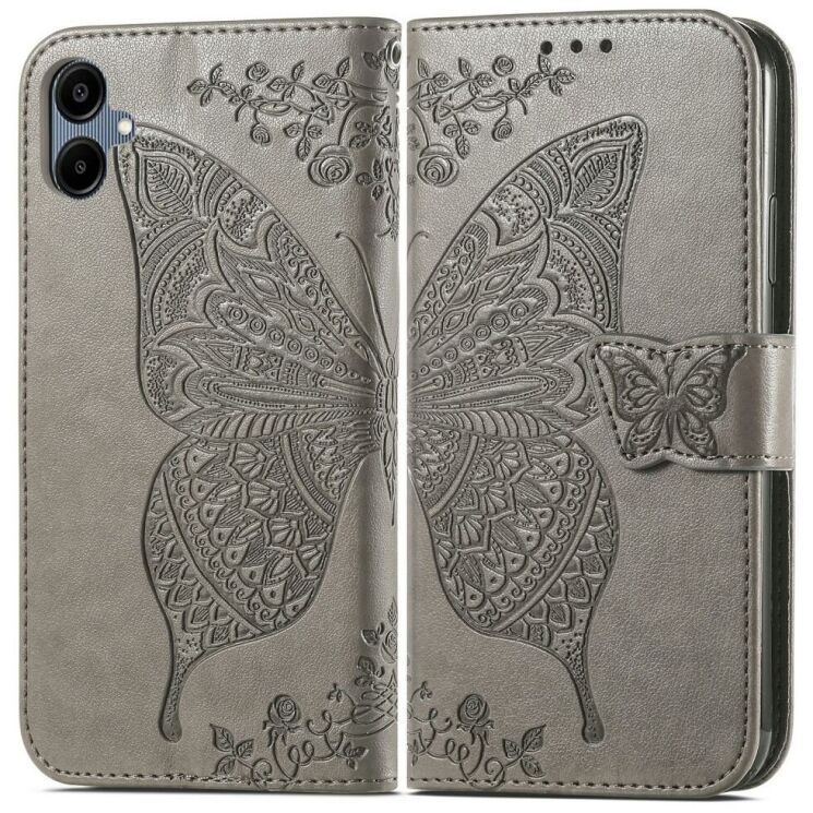 Чехол UniCase Butterfly Pattern для Samsung Galaxy A06 (A065) - Grey: фото 1 из 9