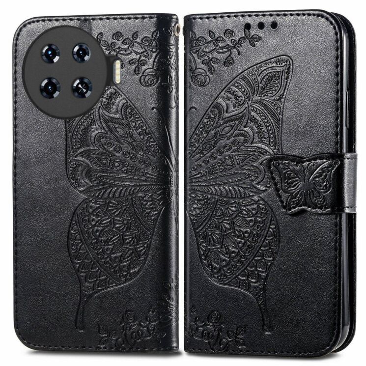 Чехол UniCase Butterfly Pattern для TECNO Spark 20 Pro+ - Black: фото 1 из 8