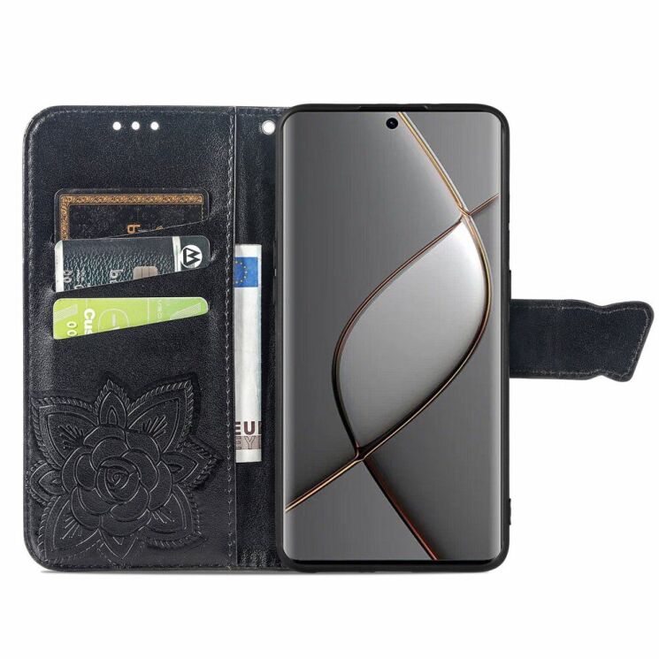 Чехол UniCase Butterfly Pattern для TECNO Spark 20 Pro+ - Black: фото 2 из 8