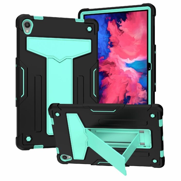 Чехол UniCase Hybrid Stand для Lenovo Tab P11 (TB-J606) / Tab P11 Plus (TB-J616) - Black / Cyan: фото 1 из 5