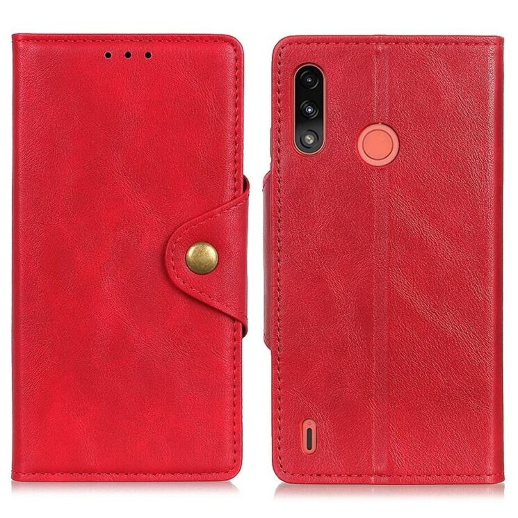 Чехол UniCase Vintage Wallet для Motorola Moto E7 Power / Moto E7i / Moto E7i Power - Red: фото 1 из 10