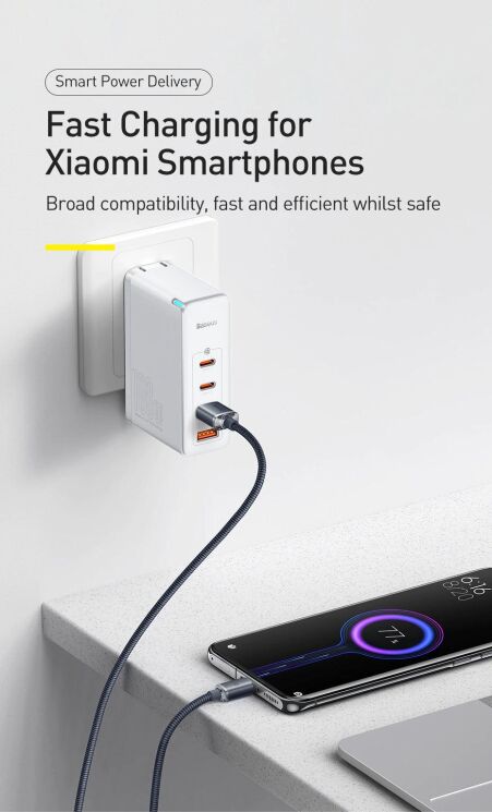 Кабель Baseus Crystal Shine Series USB to Type-C (100W, 1.2m) CAJY000401 - Black: фото 9 з 18