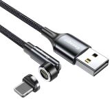 Кабель ESSAGER Universal 540 Magnetic USB to Lightning (3A, 1m) EXCCXL-WX0G - Grey: фото 1 из 7