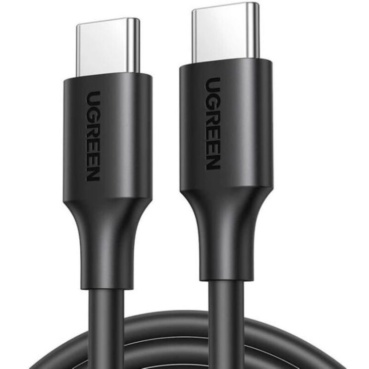 Кабель UGREEN US286 Type-C to Type-C 60W (3A, 1m) 50997 - Black: фото 1 из 12