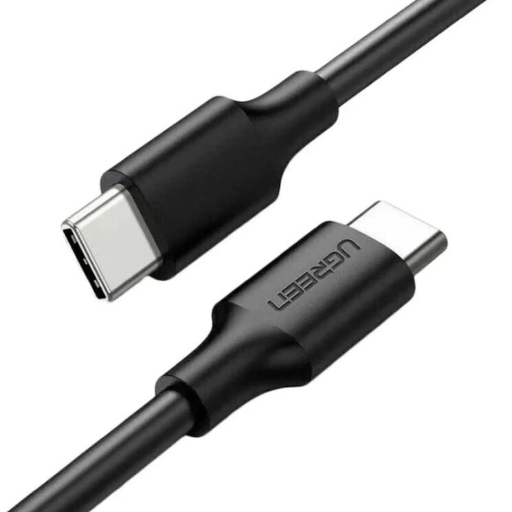 Кабель UGREEN US286 Type-C to Type-C 60W (3A, 1m) 50997 - Black: фото 3 из 12