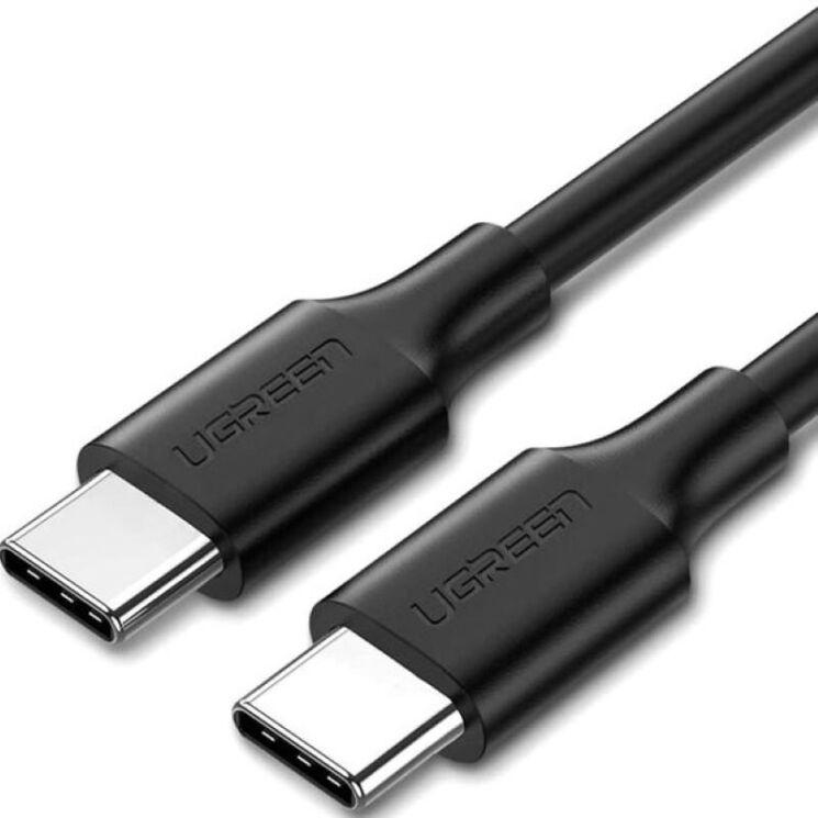 Кабель UGREEN US286 Type-C to Type-C 60W (3A, 1m) 50997 - Black: фото 2 из 12