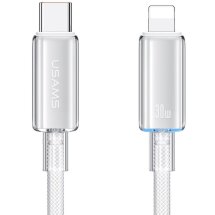 Кабель USAMS US-SJ659 Type-C to Lightning (2.4A, 1.2m) - White: фото 1 из 17
