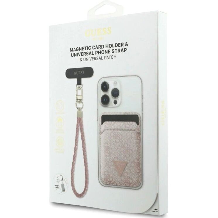Кардхолдер з ремінцем для смартфону Guess triangle MagSafe (GUBPWMWSP4GTP) - Pink (982439P) Кардхолдер з ремінцем для смартфону Guess triangle MagSafe (GUBPWMWSP4GTP) - Pink: фото 6 з 6