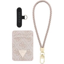 Кардхолдер з ремінцем для смартфону Guess triangle MagSafe (GUBPWMWSP4GTP) - Pink: фото 1 з 6