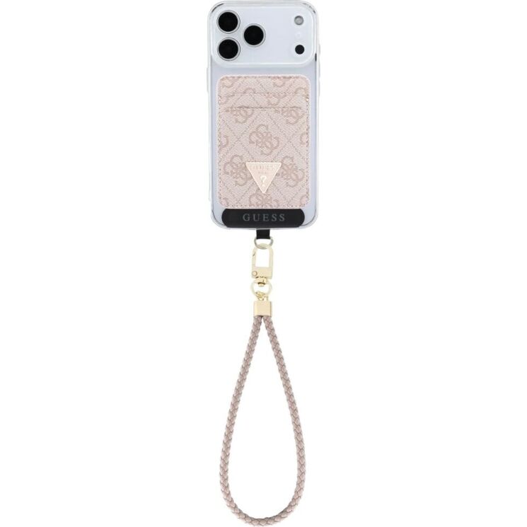 Кардхолдер з ремінцем для смартфону Guess triangle MagSafe (GUBPWMWSP4GTP) - Pink (982439P) Кардхолдер з ремінцем для смартфону Guess triangle MagSafe (GUBPWMWSP4GTP) - Pink: фото 2 з 6