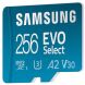 Карта пам'яті microSDXC Samsung EVO Select 256Gb C10 A2 V30 UHS-І U3 R130MB/s + адаптер (MB-ME256KA/EU) (945192). Фото 5 з 9