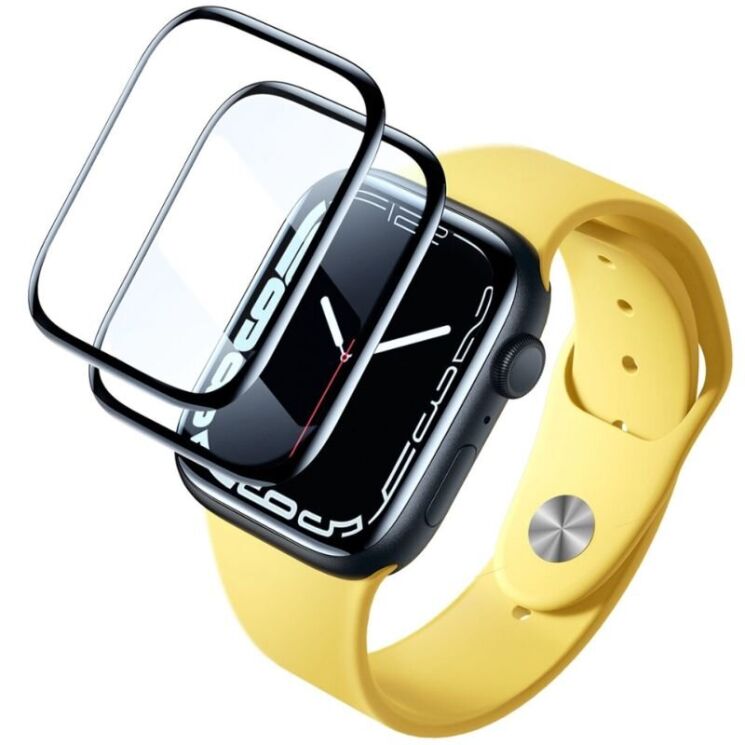 Комплект защитных пленок BASEUS Full-Coverage Film для Apple Watch 45 mm (7 / 8 / 9 Series) - Black: фото 1 из 16