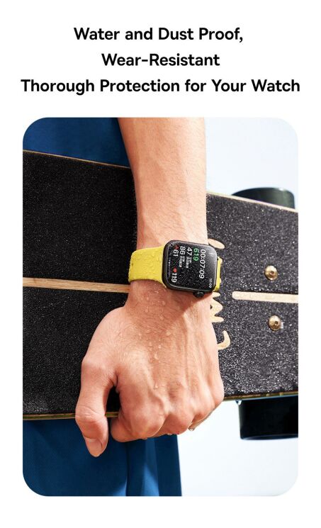 Комплект защитных пленок BASEUS Full-Coverage Film для Apple Watch 45 mm (7 / 8 / 9 Series) - Black: фото 6 из 16
