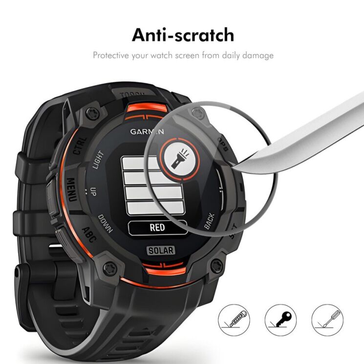 Комплект защитных пленок ENKAY Protector Film для Garmin Instinct 3 (45mm) - Black: фото 5 из 7