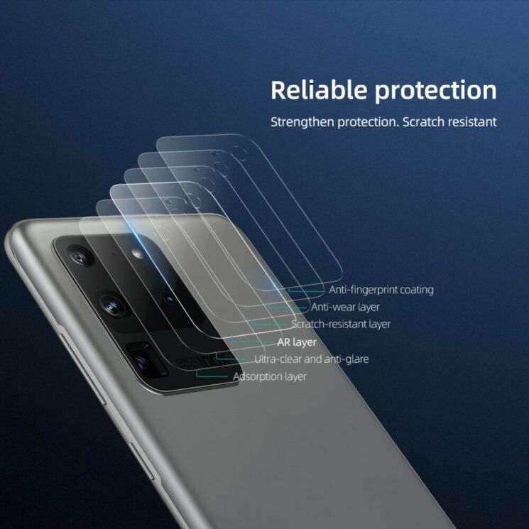 Комплект защитных пленок (2шт) на камеру NILLKIN InvisiFilm для Samsung Galaxy S20 Ultra (G988): фото 11 из 14