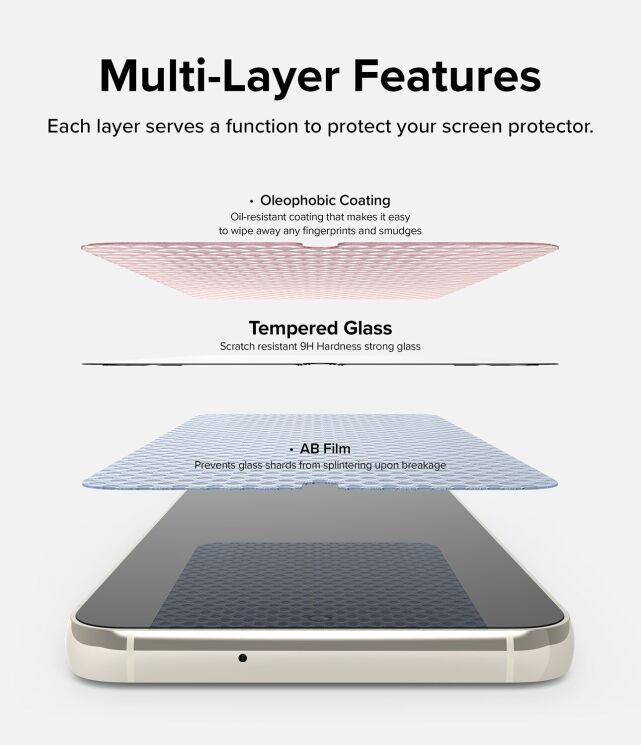 Комплект защитных стекол (2шт) Ringke Screen Protector Tempered Glass для Samsung Galaxy S23 (S911) 8809919301794: фото 10 из 15