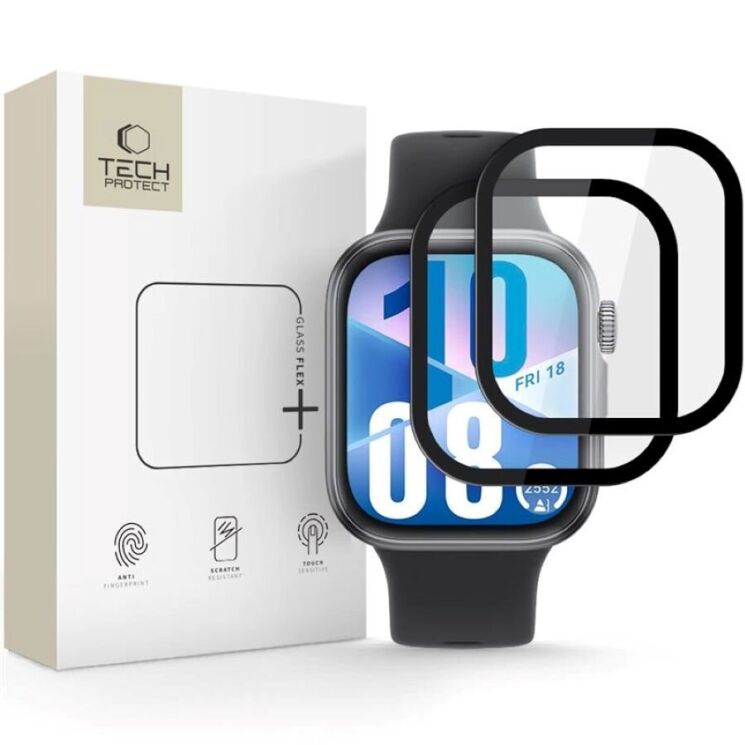 Комплект захисних стекол (2шт) Tech-Protect Glass Flex + для Huawei Watch Fit 3 - Black: фото 1 з 4