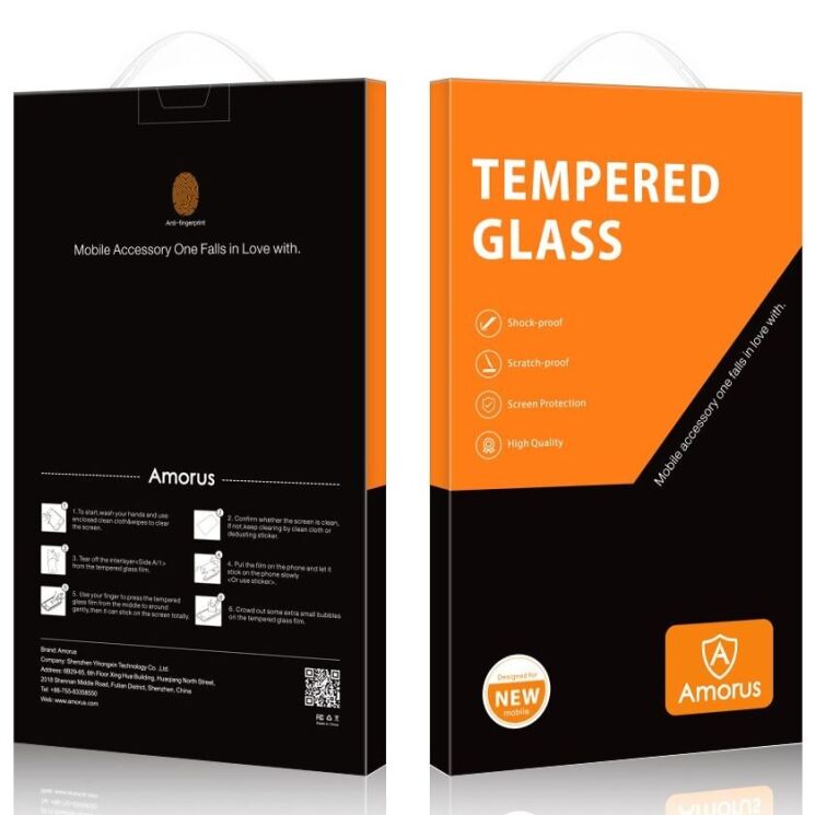 Комплект защитных стекол AMORUS Full Glue для Realme C61 / C63 / Note 60x - Black: фото 9 из 9