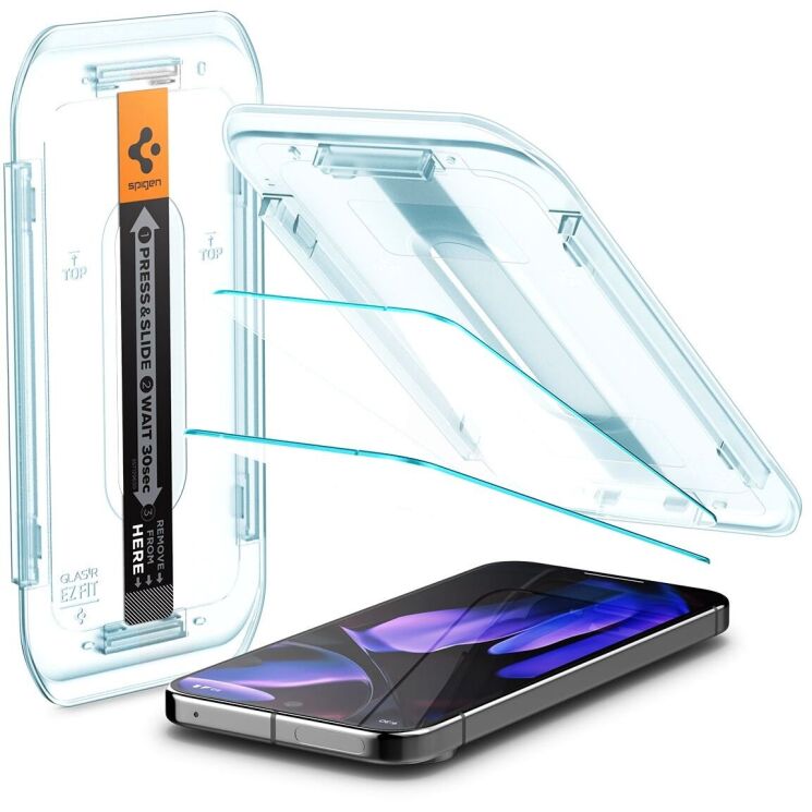 Комплект захисних стекол Spigen (SGP) GLAS.tR EZ Fit Sensor Protected для Google Pixel 9 / 9 Pro: фото 2 з 14
