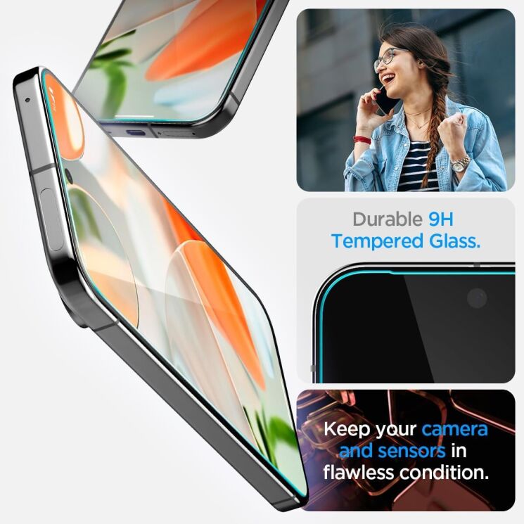 Комплект захисних стекол Spigen (SGP) GLAS.tR EZ Fit Sensor Protected для Google Pixel 9 / 9 Pro: фото 12 з 14