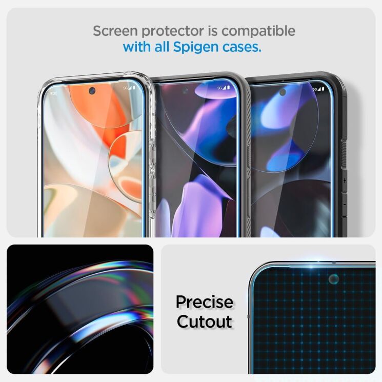 Комплект захисних стекол Spigen (SGP) GLAS.tR EZ Fit Sensor Protected для Google Pixel 9 / 9 Pro: фото 14 з 14