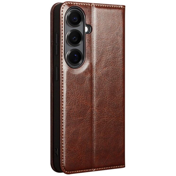 Кожаный чехол QIALINO Classic Case для Samsung Galaxy S26 Plus - Brown: фото 4 из 13