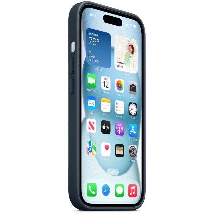 Оригинальный чехол FineWoven MagSafe для Apple iPhone 15 (MT3G3) - Pacific Blue: фото 4 из 4