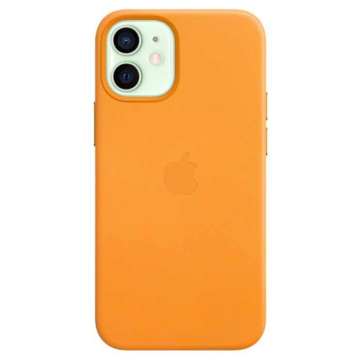Оригинальный чехол MagSafe Leather Case для Apple iPhone 12 mini (MHK63ZE/A) - California Poppy: фото 2 из 6