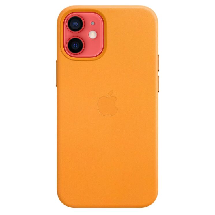 Оригинальный чехол MagSafe Leather Case для Apple iPhone 12 mini (MHK63ZE/A) - California Poppy: фото 3 из 6