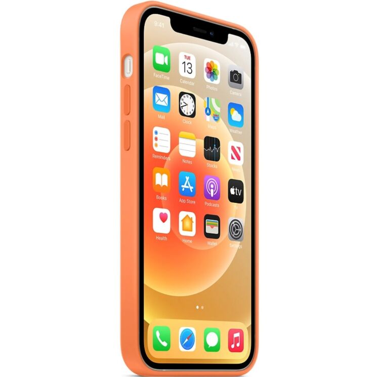 Оригинальный чехол MagSafe Silicone Case для Apple iPhone 12 Mini (MHKN3) - Kumquat: фото 6 из 6