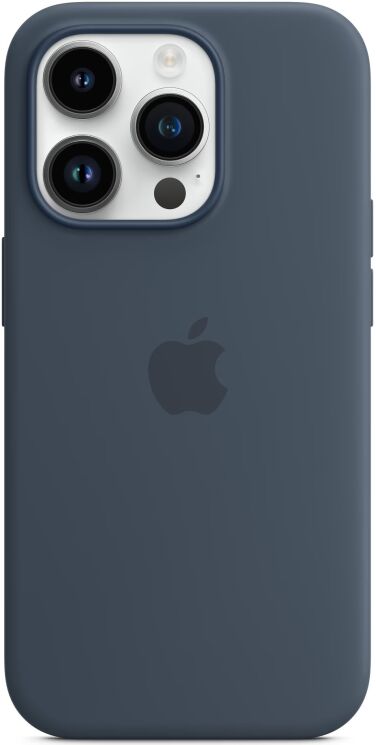 Оригинальный чехол Silicone Case with MagSafe для Apple iPhone 14 Pro (MPTF3) - Storm Blue: фото 1 из 6