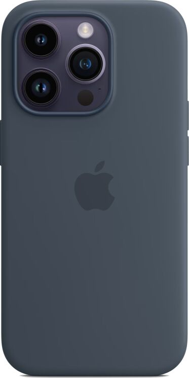 Оригинальный чехол Silicone Case with MagSafe для Apple iPhone 14 Pro (MPTF3) - Storm Blue: фото 3 из 6