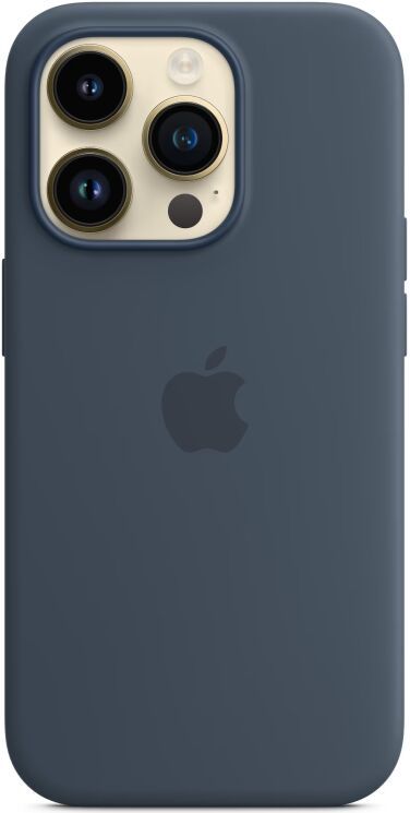 Оригинальный чехол Silicone Case with MagSafe для Apple iPhone 14 Pro (MPTF3) - Storm Blue: фото 2 из 6