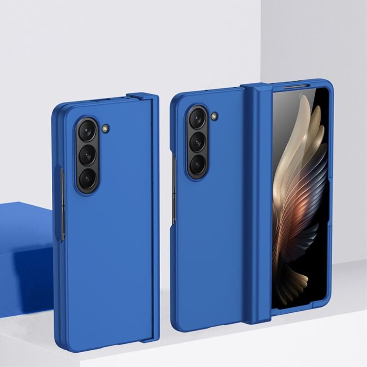 Пластиковый чехол Deexe Hinge Case для Samsung Galaxy Fold 6 - Dark Blue: фото 2 из 9