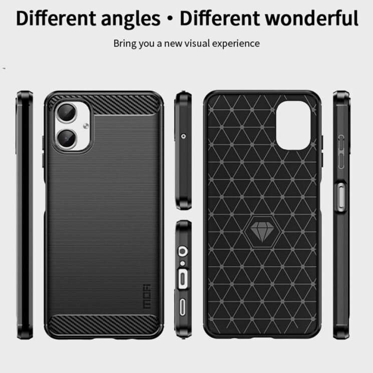 Силиконовый (TPU) чехол MOFI Carbon Fiber для Samsung Galaxy A06 (A065) - Black: фото 9 из 10