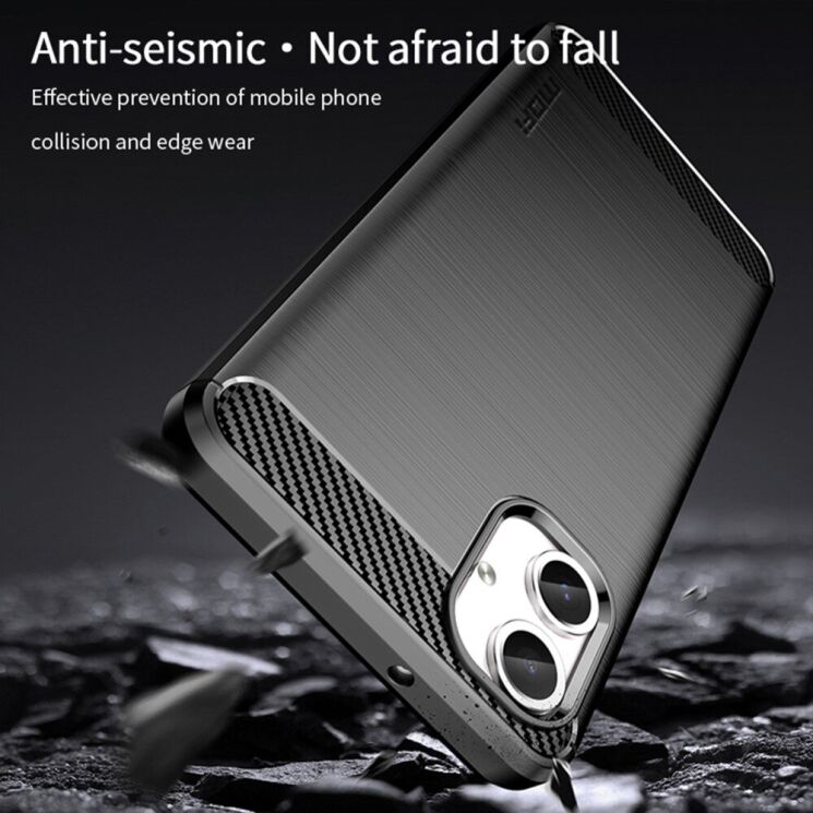 Силиконовый (TPU) чехол MOFI Carbon Fiber для Samsung Galaxy A06 (A065) - Black: фото 6 из 10
