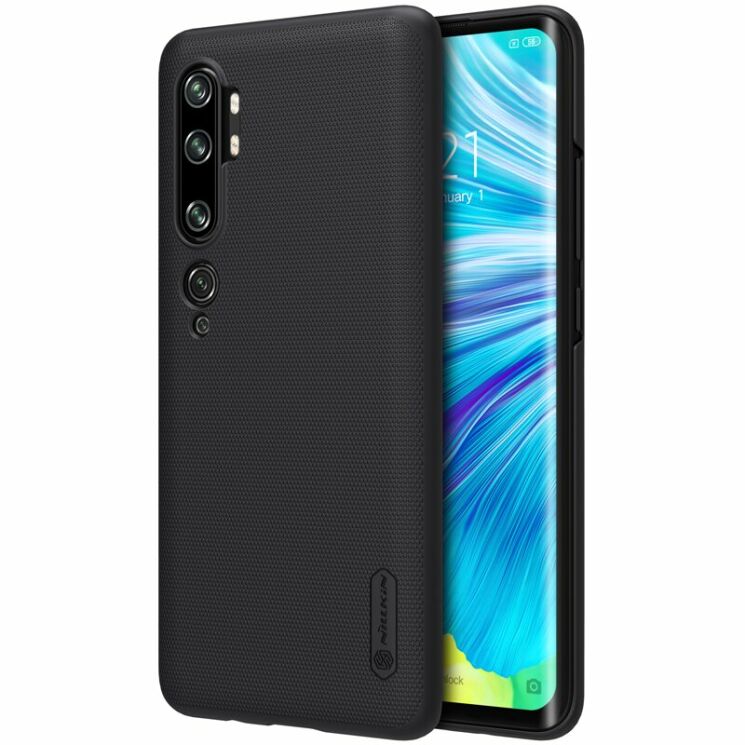 Пластиковий чохол NILLKIN Frosted Shield для Xiaomi Mi Note 10 Pro - Black: фото 1 з 19