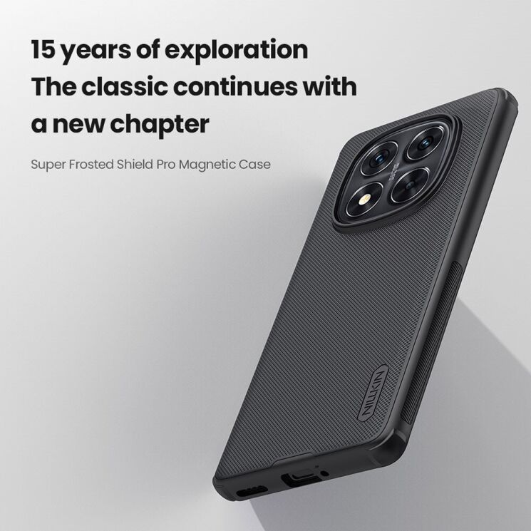 Пластиковый чехол NILLKIN Frosted Shield Pro Magnetic для Xiaomi Redmi Note 14 Pro Plus - Black: фото 4 из 16