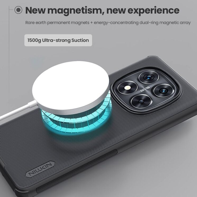 Пластиковый чехол NILLKIN Frosted Shield Pro Magnetic для Xiaomi Redmi Note 14 Pro Plus - Black: фото 11 из 16